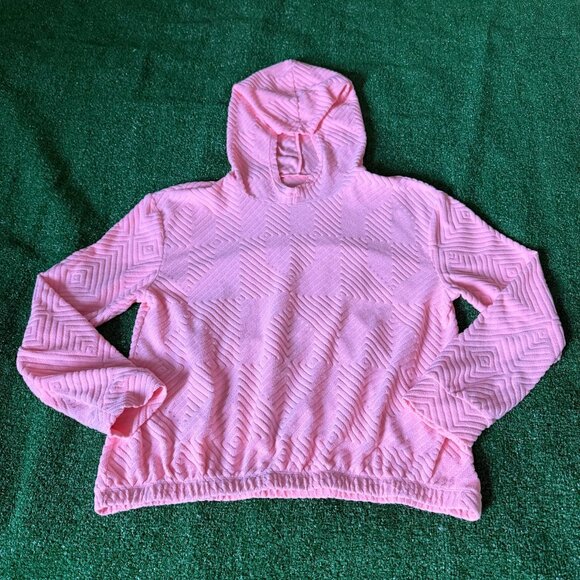 Xersion Ultra Soft Geometric Textured Pink Scuba Hoodie Sweatshirt Youth Size XL - Picture 1 of 11